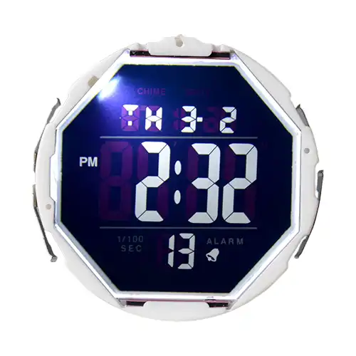 Movimiento de reloj electrónico emisor de luz LED con pantalla pura LCD